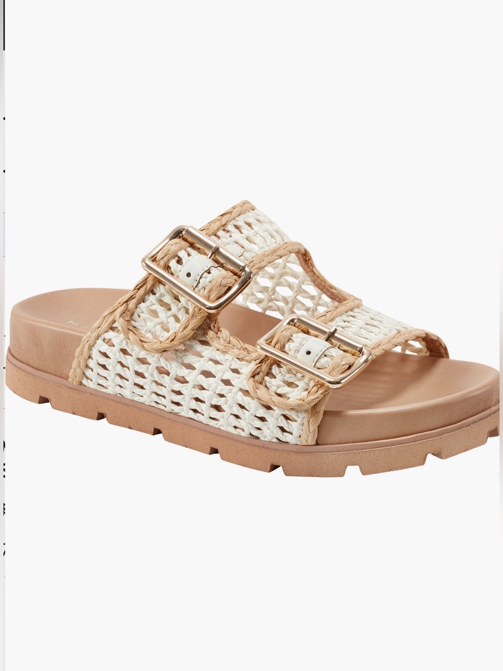 Marc Fisher LTD Mylan Two-Strap Sandal in Cream and Tan